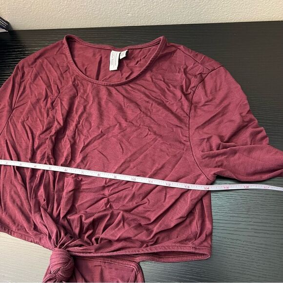 & Other Stories Cut Out Waist Long Sleeve Fitted Midi Dress Burgundy Maroon M - Picture 14 of 14